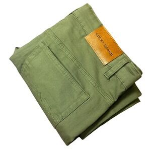 Lucky Brand Classic Straight Stretch Khaki Green Pants Womens Size 18 Casual NEW